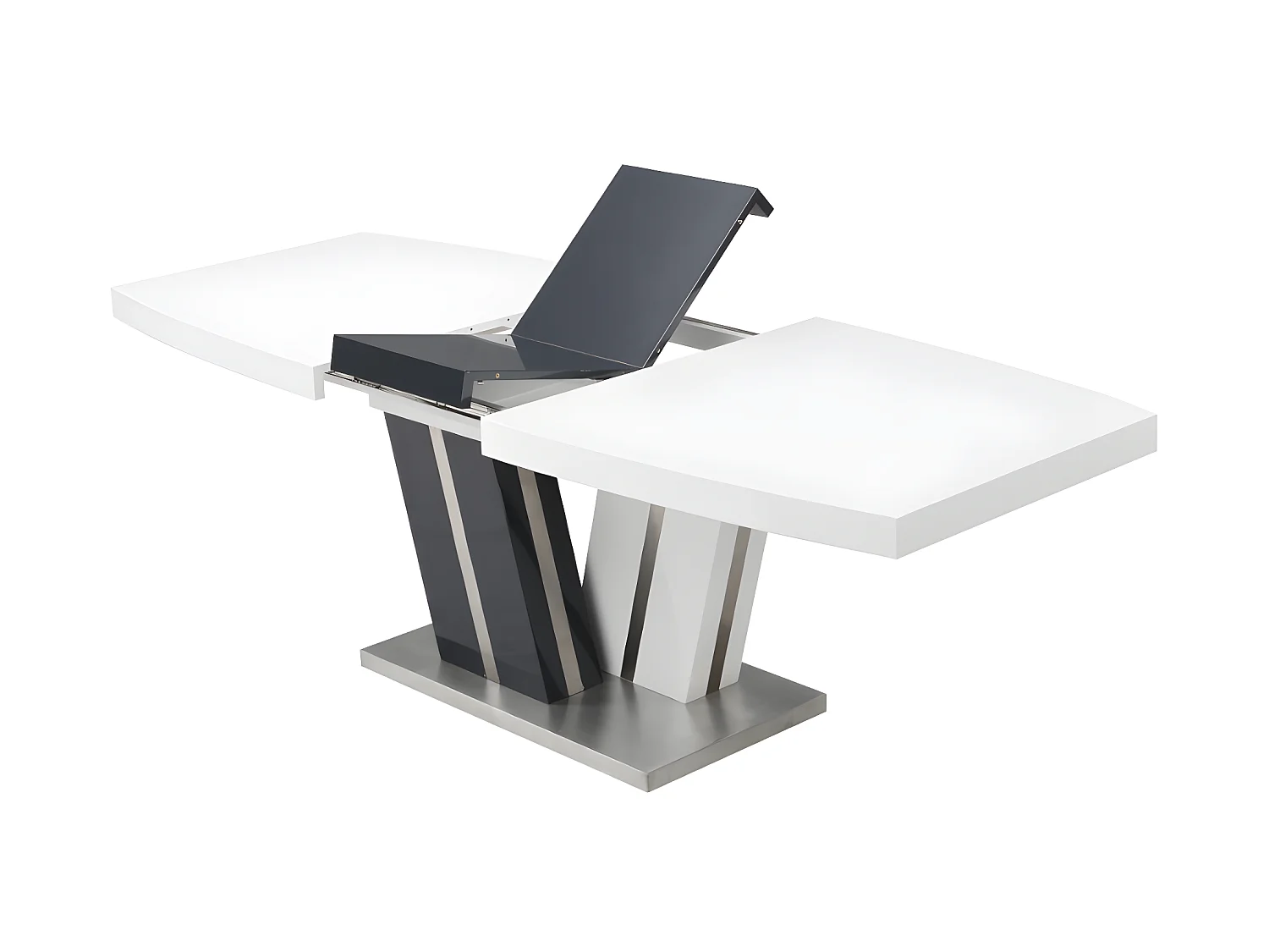 Conjunto de mesa NOAMI + 4 sillas TWIZY - Blanco y gris