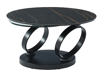 Tavolino rotondo nero