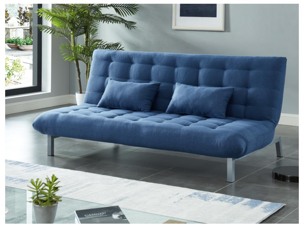 Schlafsofa Klappsofa 3-Sitzer - Stoff - Blau - HORNET
