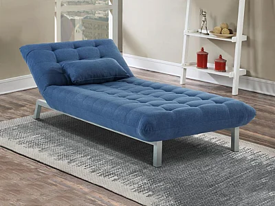 Chaiselongue Schlafsofa - Stoff - Blau - HORNET