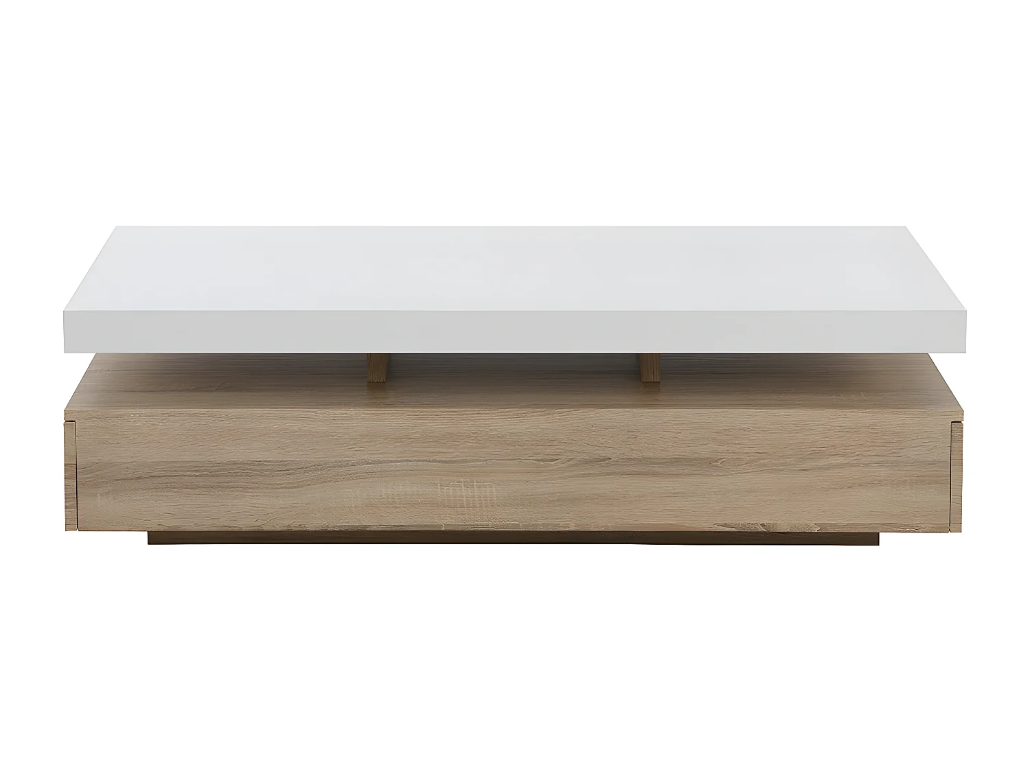 Tavolino 2 cassetti in MDF Rovere e Bianco - FELIX