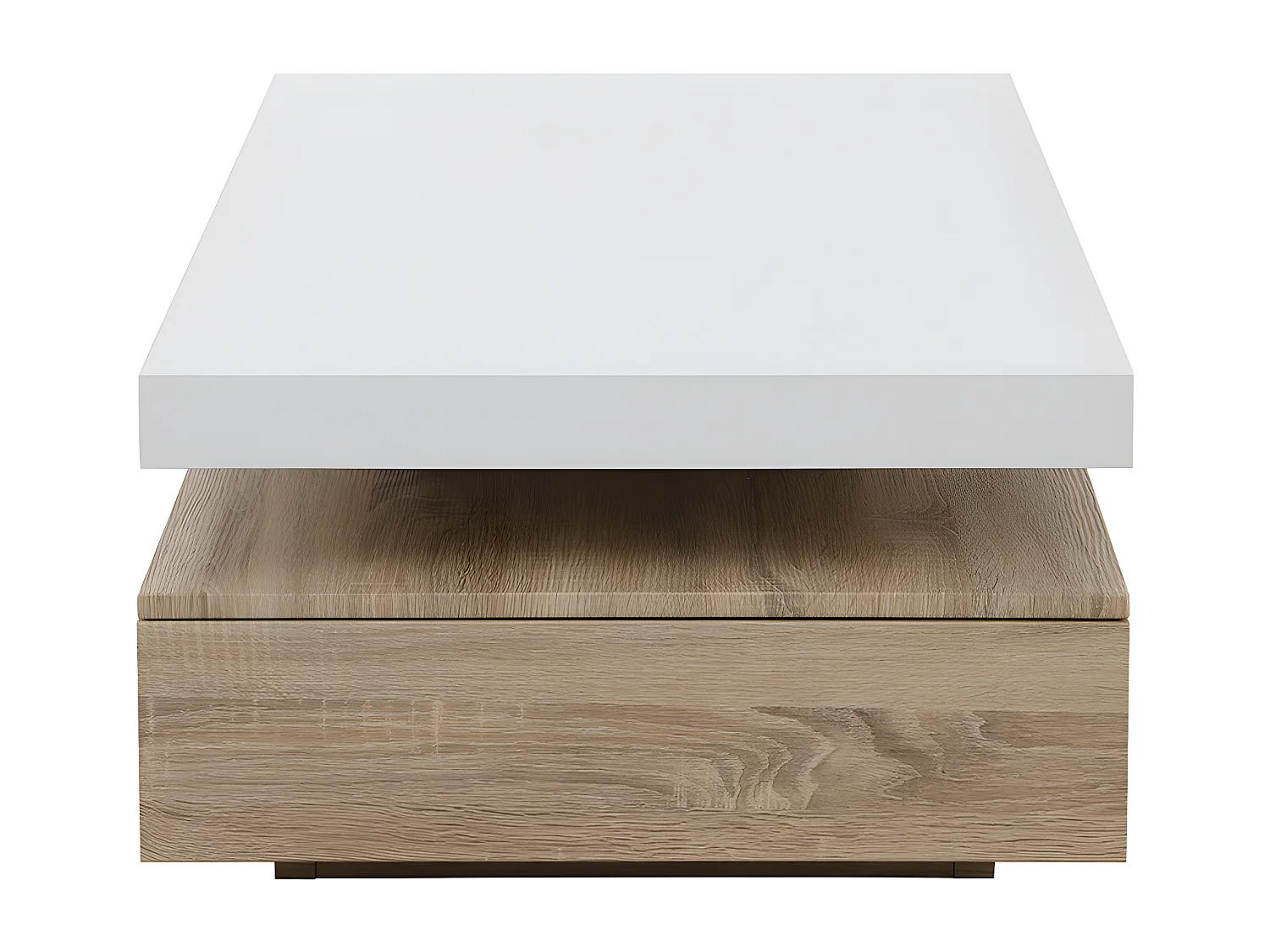 Tavolino 2 cassetti in MDF Rovere e Bianco - FELIX