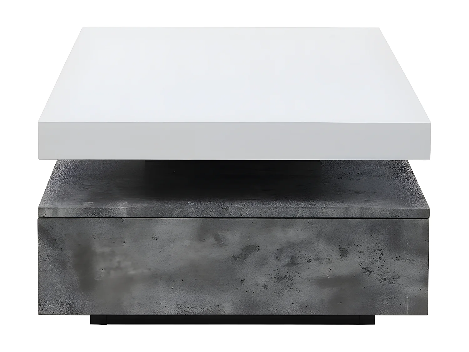 Soffbord med 2 lådor i MDF - Betonggrå och vit - FELIX