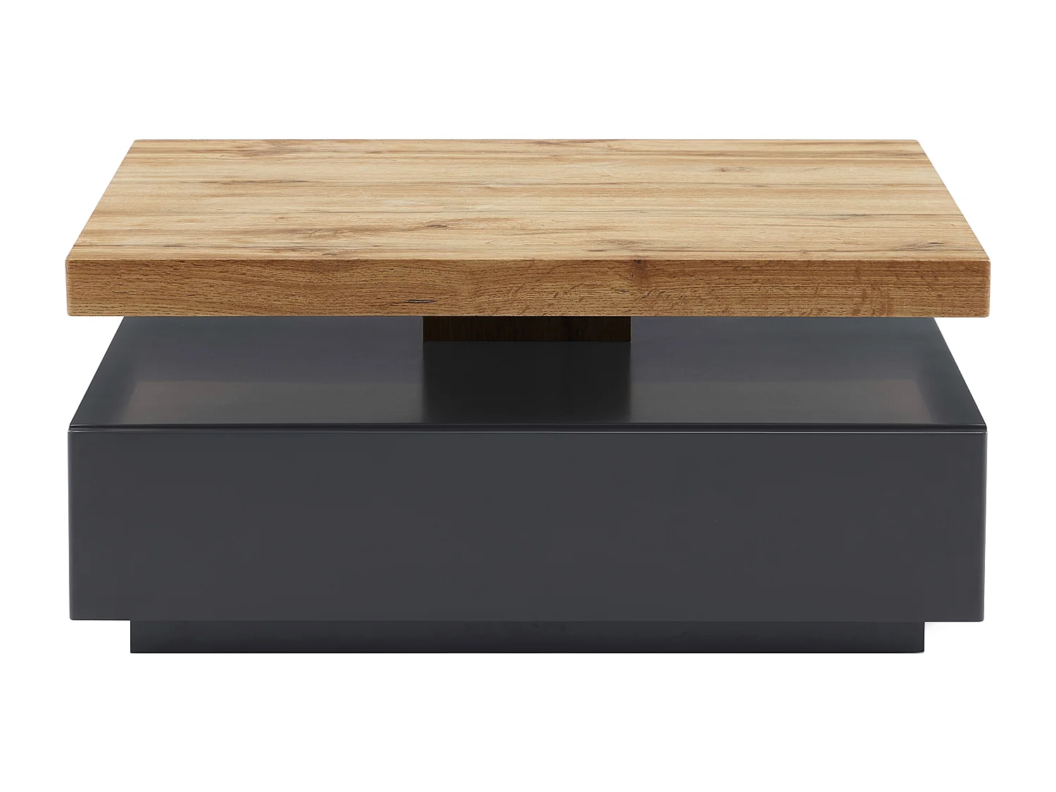 Salontafel KYRIA - 1 lade & draaiblad - MDF - Kleur: Antraciet & eik