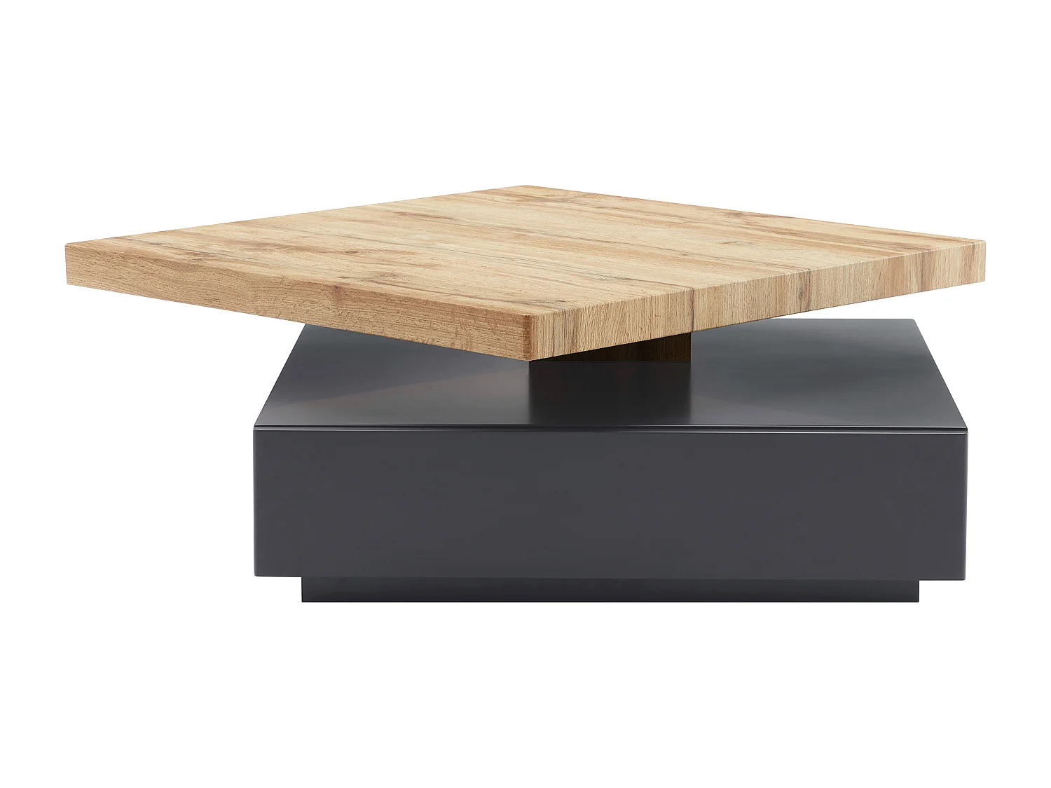 Salontafel KYRIA - 1 lade & draaiblad - MDF - Kleur: Antraciet & eik