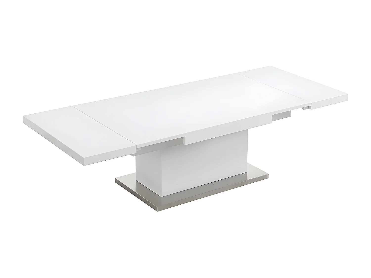 Table extensible et relevable LAURIA - 2 en 1 - MDF laqué - Blanc