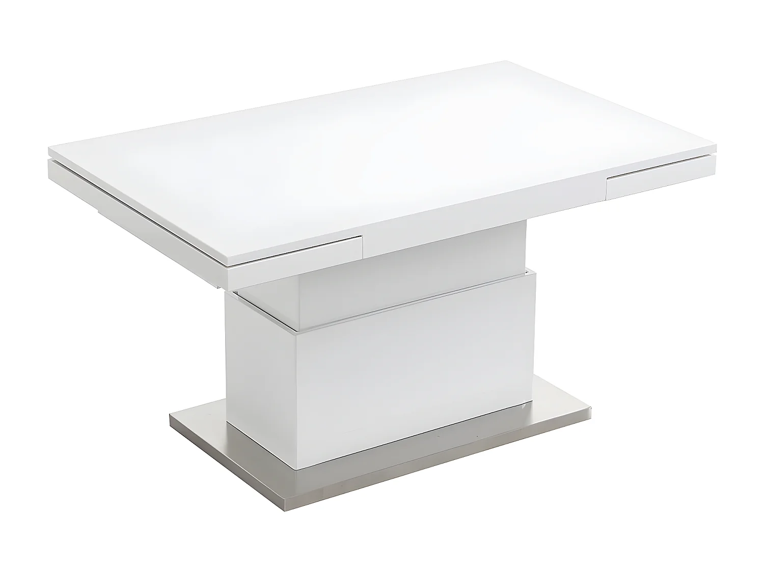 Table extensible et relevable LAURIA - 2 en 1 - MDF laqué - Blanc