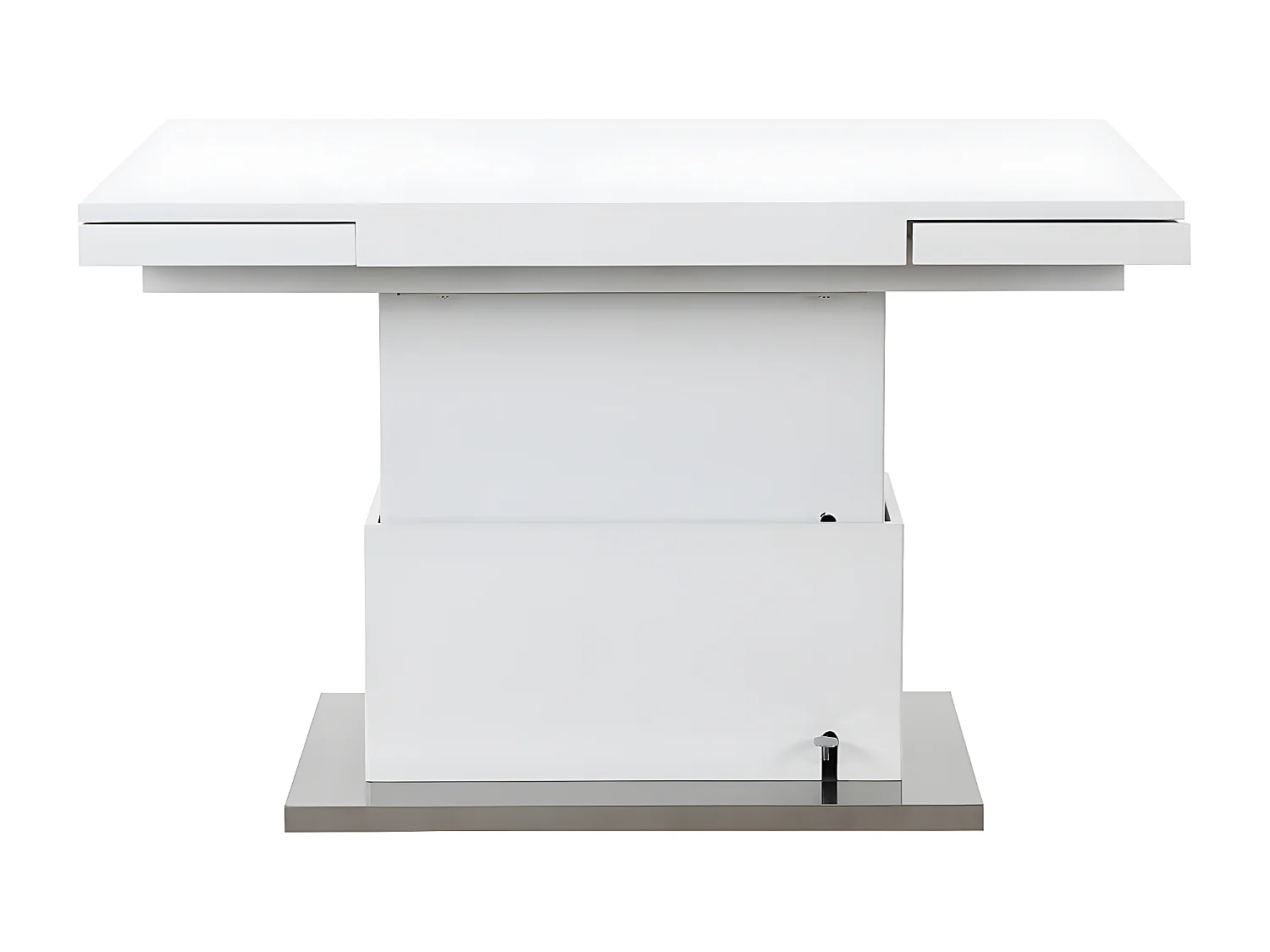 Table extensible et relevable LAURIA - 2 en 1 - MDF laqué - Blanc