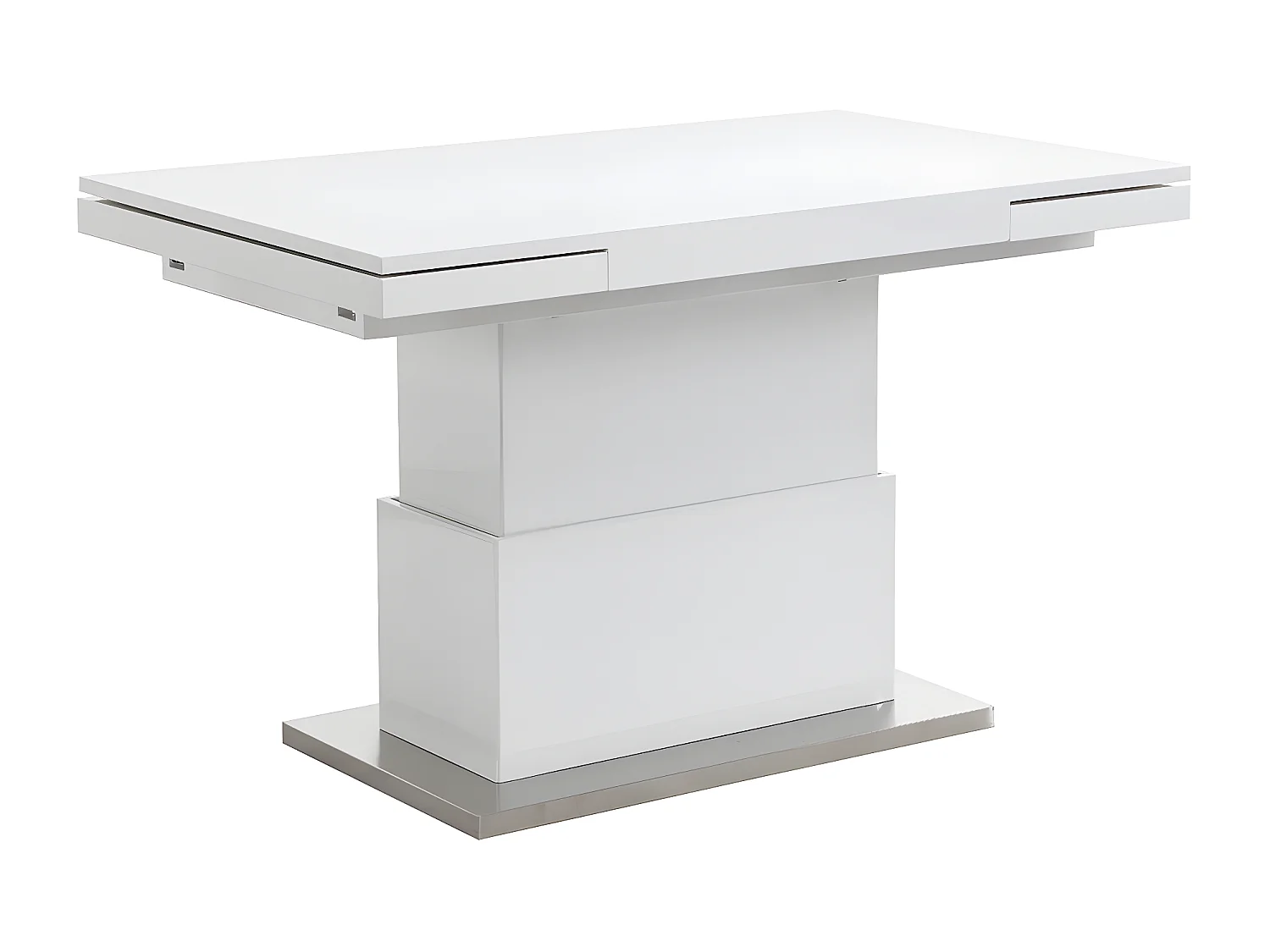 Table extensible et relevable LAURIA - 2 en 1 - MDF laqué - Blanc
