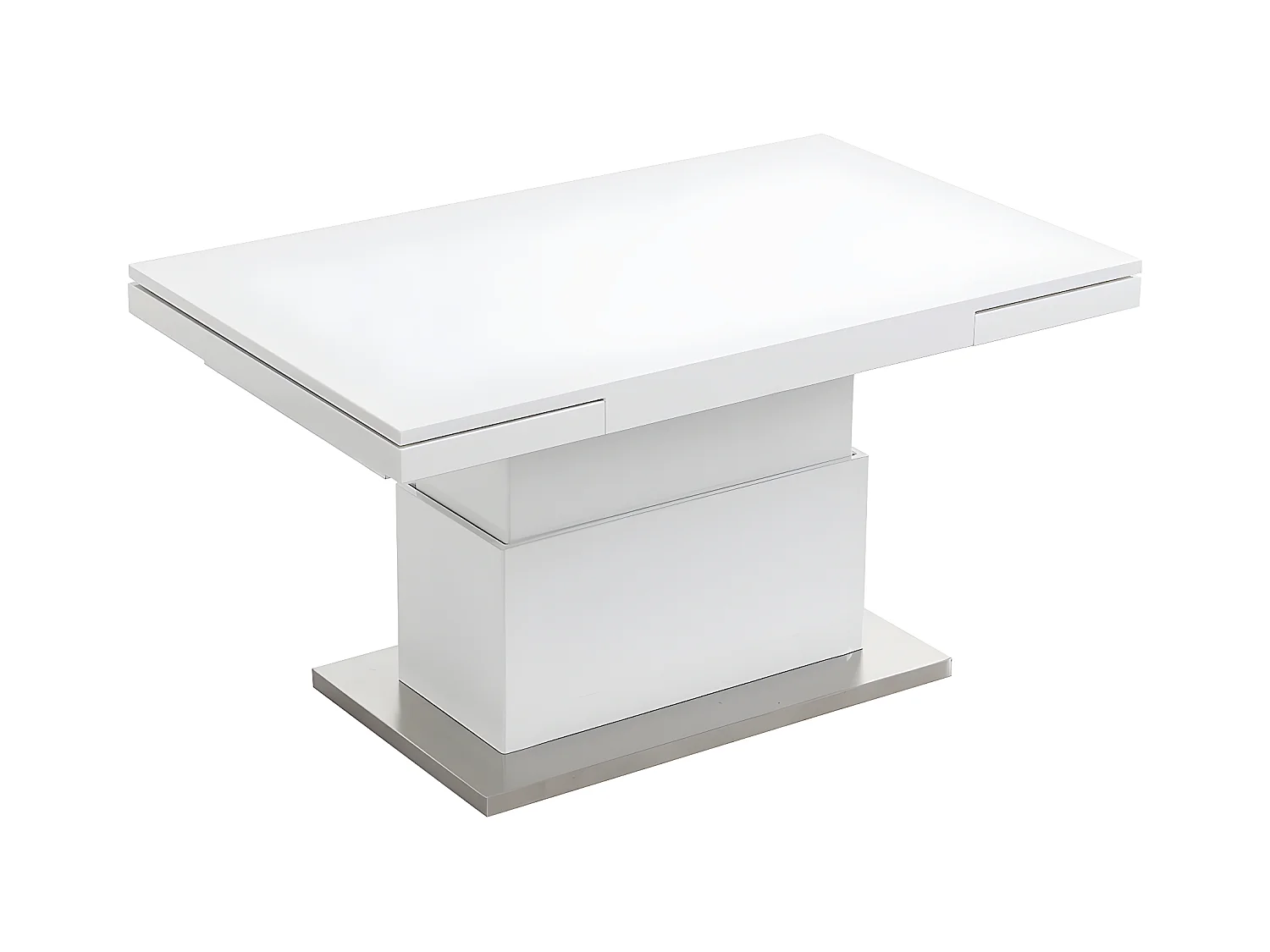 Salontafel LAURIA - 2 in 1 - Verhoogbaar en uittrekbaar - Gelakt mdf - Wit