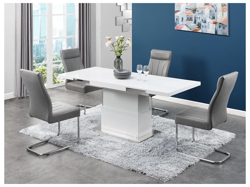 Salontafel LAURIA - 2 in 1 - Verhoogbaar en uittrekbaar - Gelakt mdf - Wit