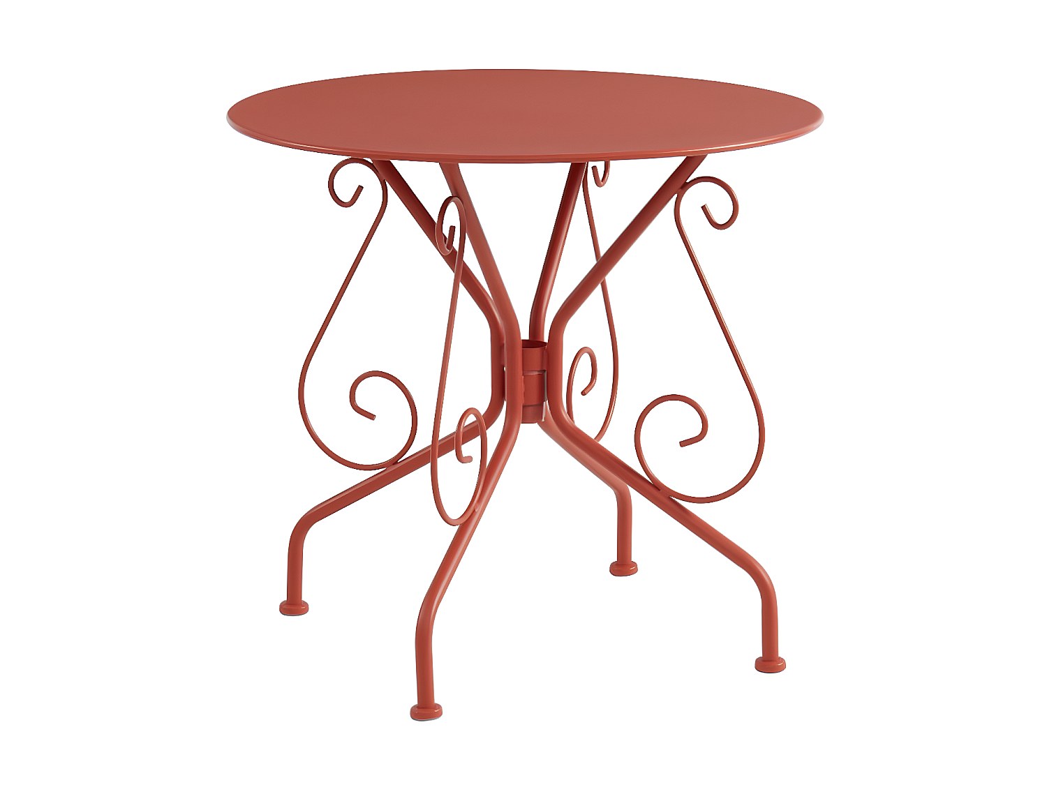 Vente-unique Gartentisch - Metall In Eisenoptik - Terracotta - Guermantes Von Mylia