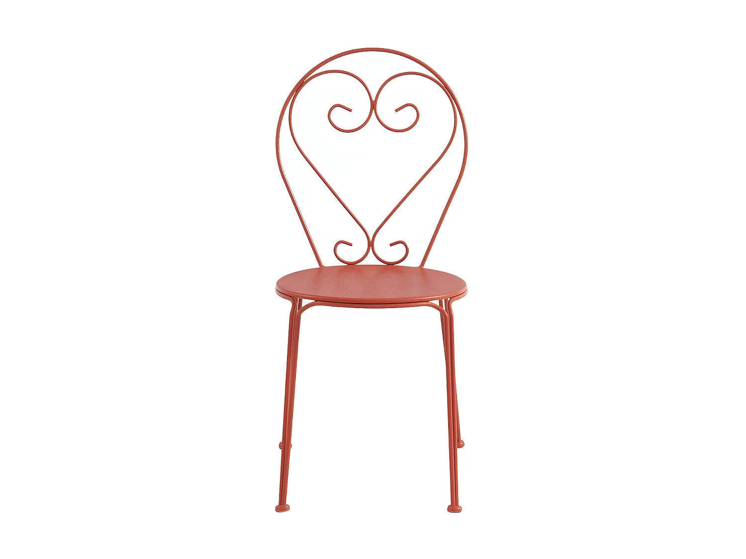 Lot de 4 chaises de jardin empilables en métal façon fer forgé  - Terracotta - GUERMANTES de MYLIA