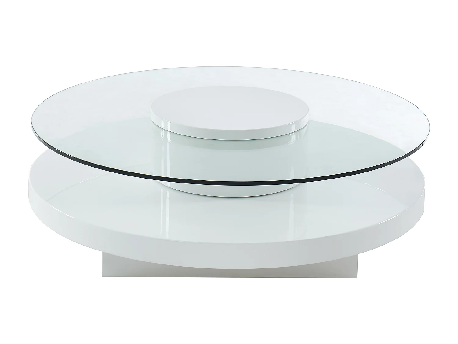 Couchtisch - Glas Hochglanz - Weiß - RYHALI