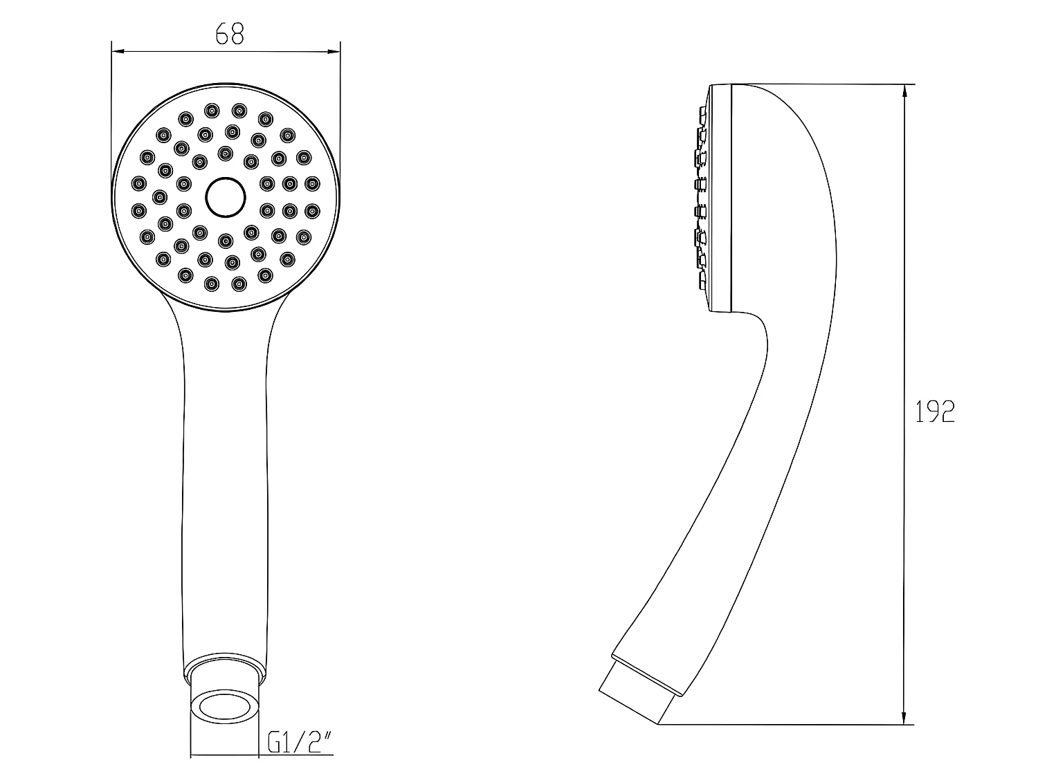 Duschkopf Handbrause Chrom Simpel