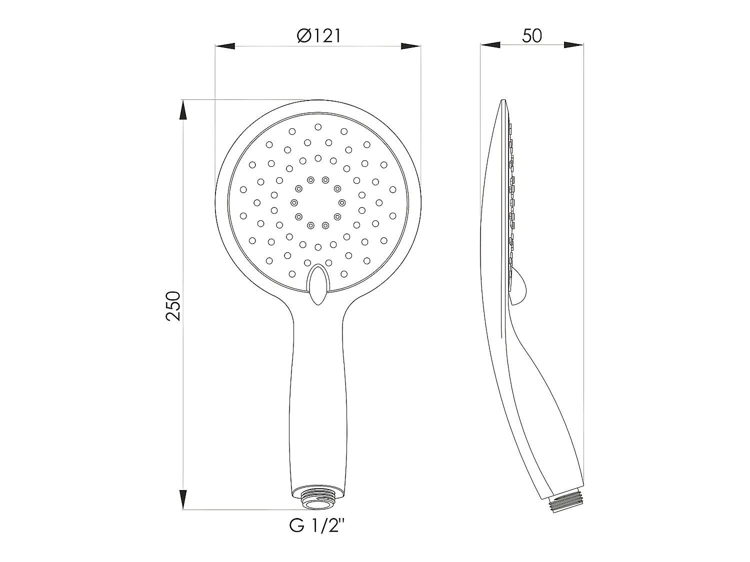 Duschkopf Handbrause Gold 3 Strömungsmodi