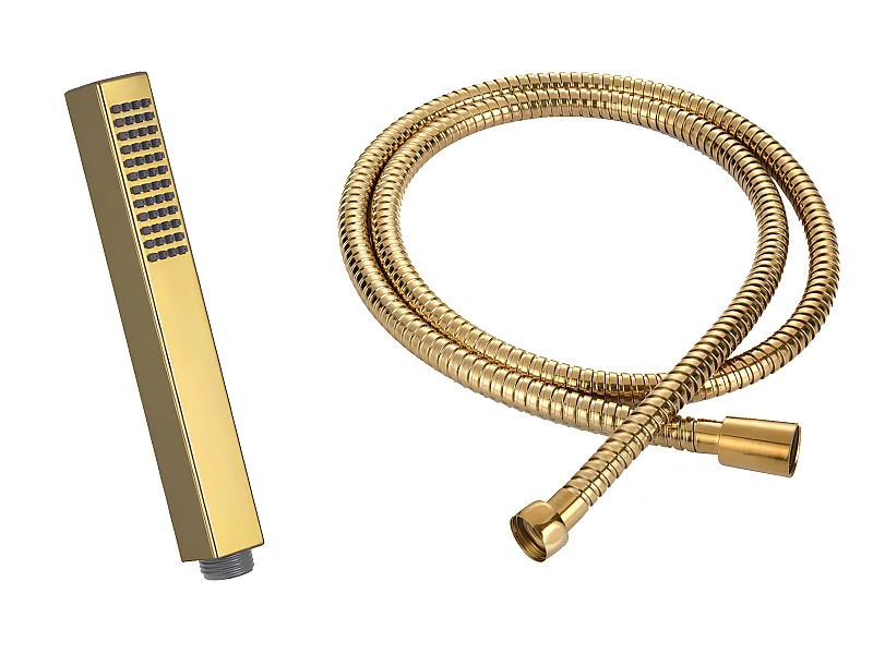 Duschkopf Handbrause Gold Rechteck Mit Brauseschlauch Glamour