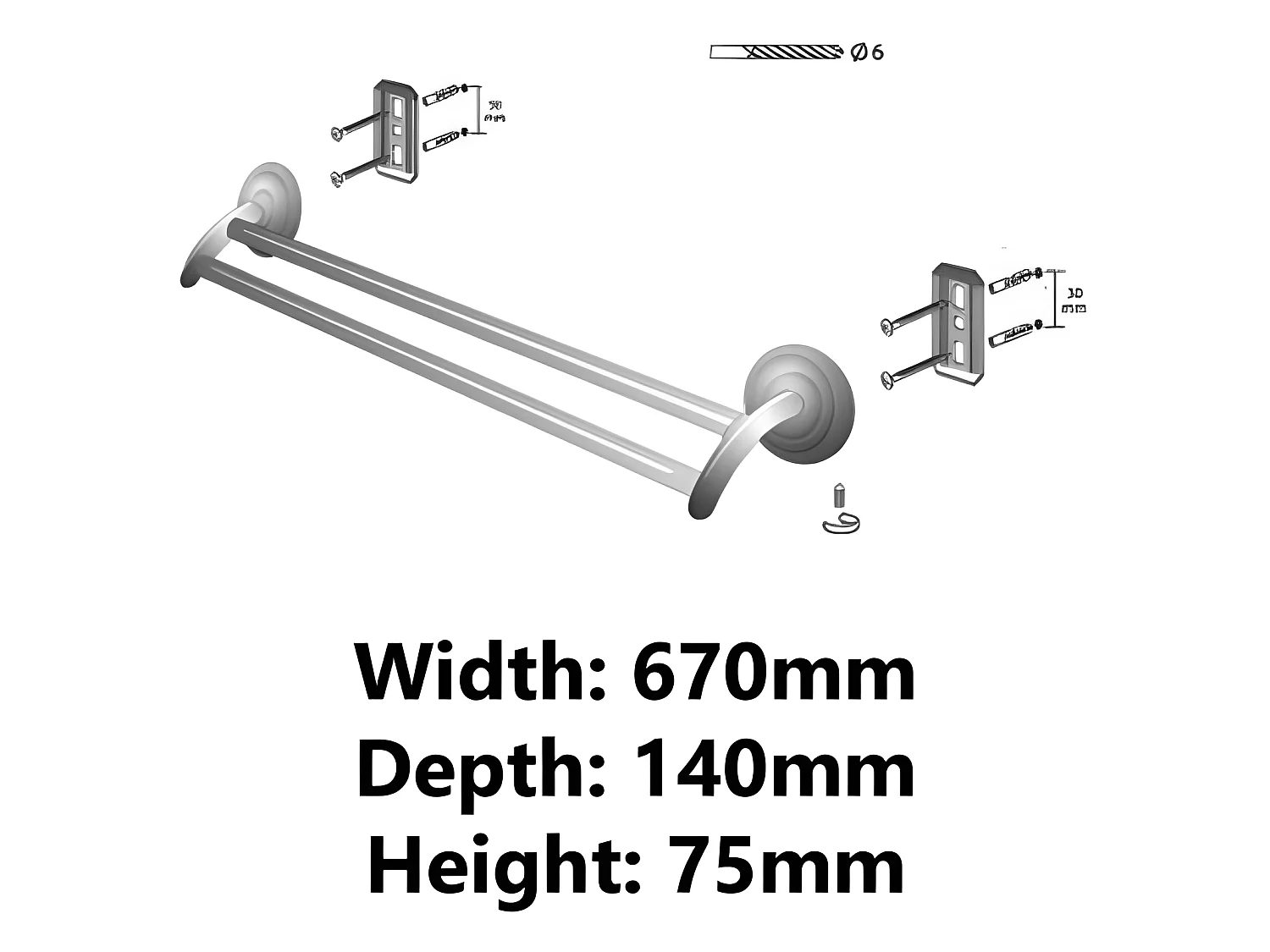 Porte Serviette Salle De Bain Laiton Antique Double