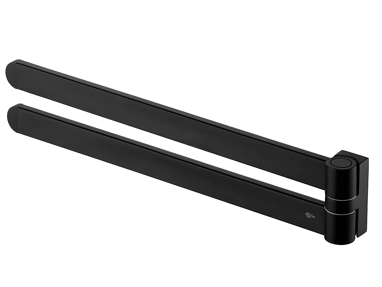 Porte Serviette Salle De Bain Noir Pivotant Double