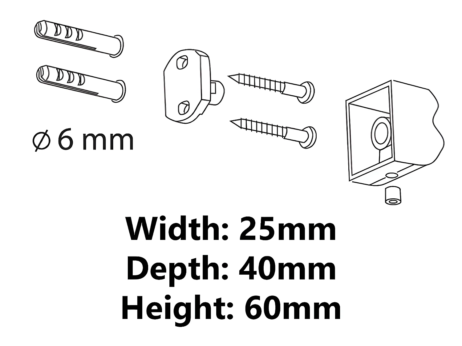 Patère Murale Noir Crochet Simple
