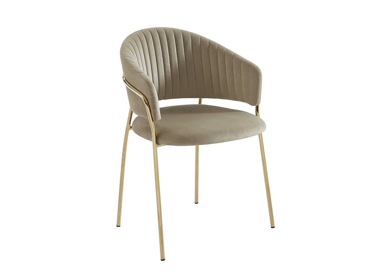 Stuhl 6er-Set - Samt & Metall goldfarben - Beige - MADOLIA von Pascal MORABITO