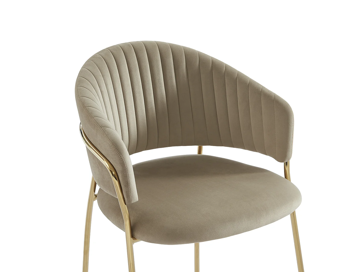 Stuhl 6er-Set - Samt & Metall goldfarben - Beige - MADOLIA von Pascal MORABITO