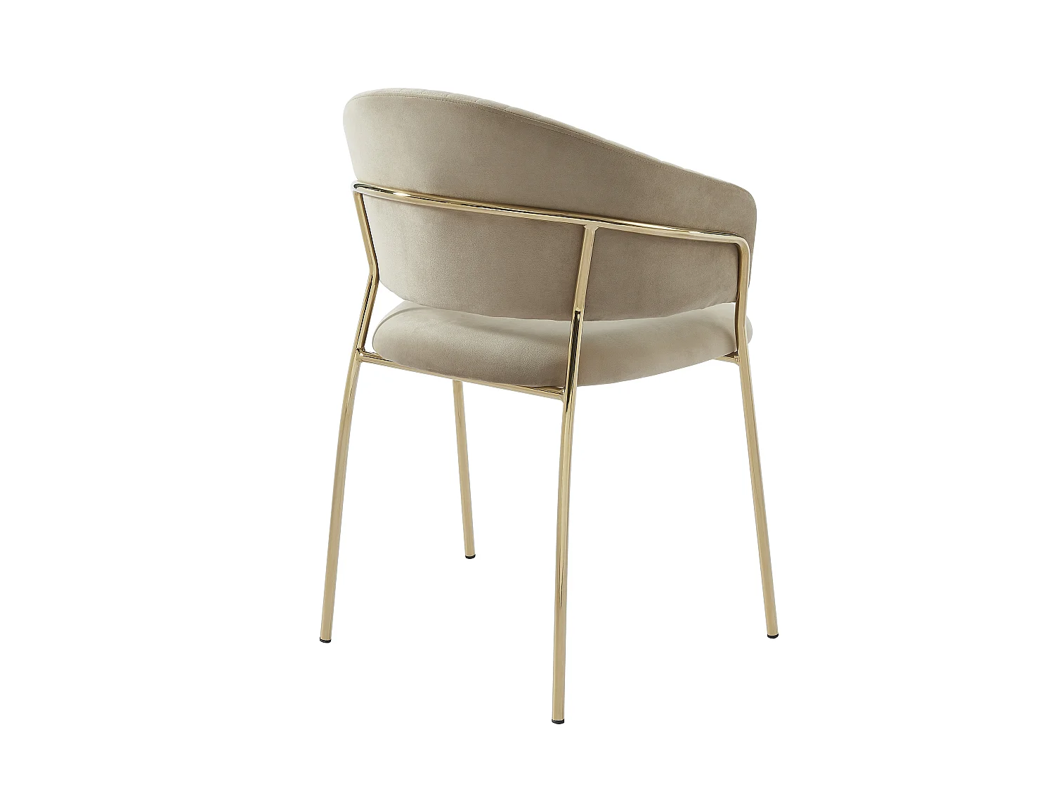 Conjunto de 6 cadeiras em veludo e metal dourado, cor bege - MADOLIA de Pascal Morabito