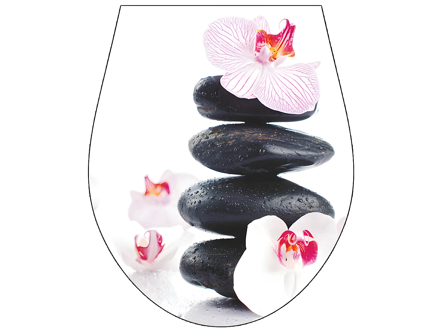 Coperchio adesivo per sedile del bagno di fiori e pietre per la copertura WC Art 32x38cm