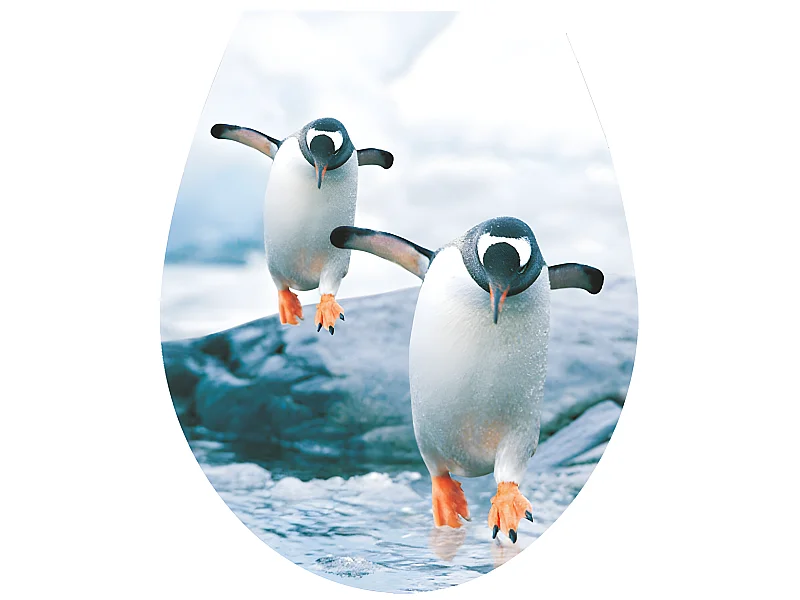 Adesivo per sedile del gabinetto dei pinguini Copertura WC Art 32x38cm