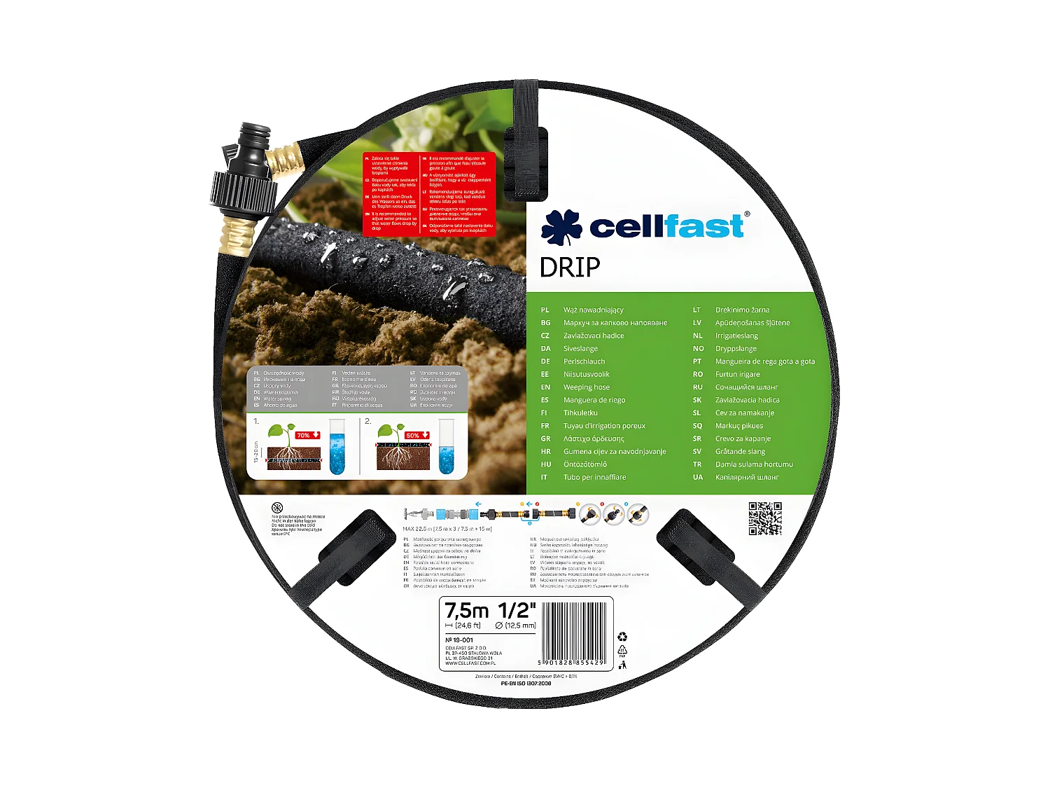 Tubo Di Irrigazione Nero Irrigazione A Goccia 1/2 X 15M