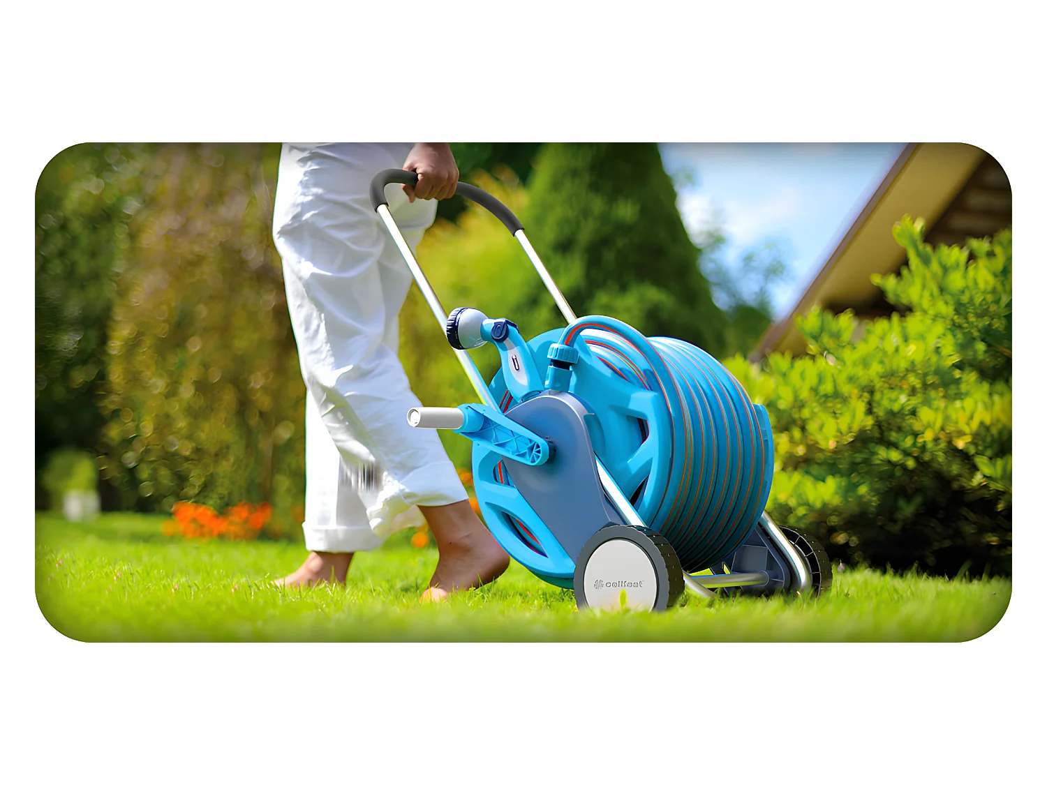 Gartenschlauch Schlauchtrommel Blau 25M