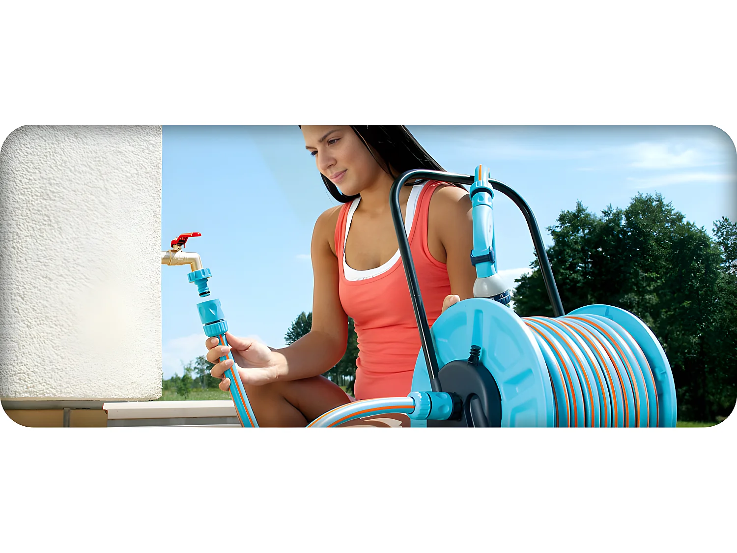 Gartenschlauch Blau 1.5M 1/2 Mit Beschlägen