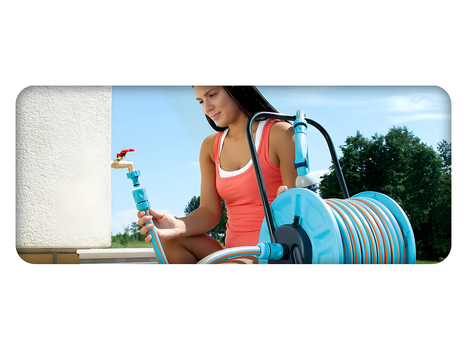 Tuyau Arrosage Bleu 1.5M 1/2 Avec Raccords