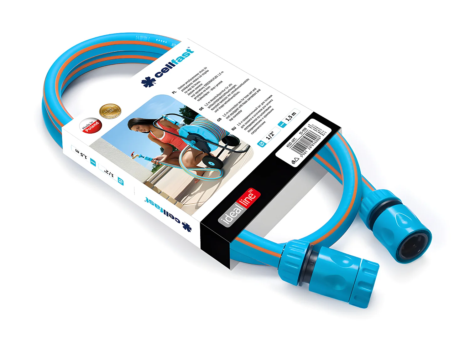 Gartenschlauch Blau 1.5M 1/2 Mit Beschlägen