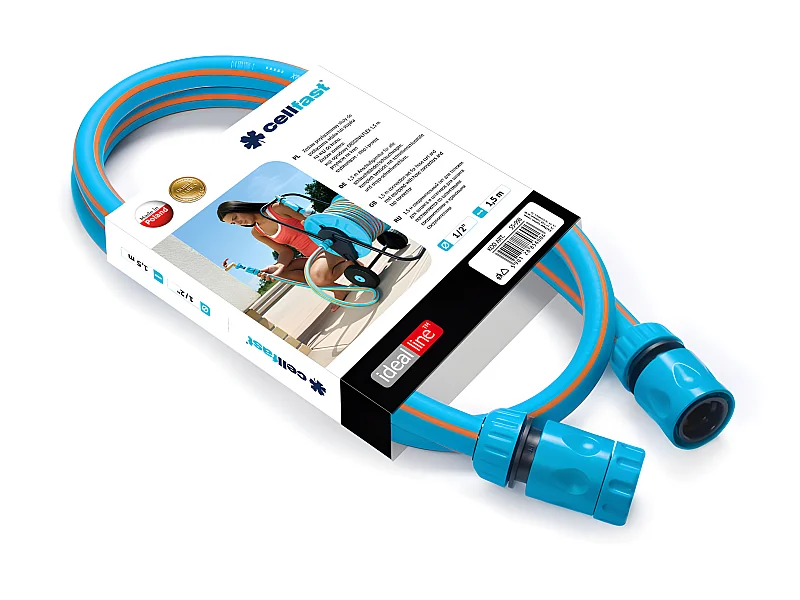 Tuyau Arrosage Bleu 1.5M 1/2 Avec Raccords