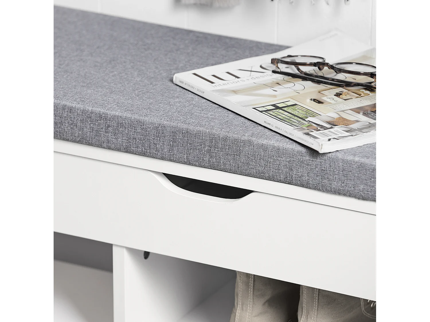 Banco Zapatero,Armario de Almacenamiento con Cajón y 3 Compartimientos,H46 cm,FSR45-HG SoBuy ES