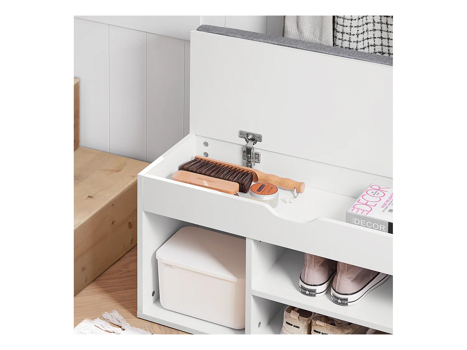 Ławka na buty z szufladą i siedziskiem FSR45-HG
