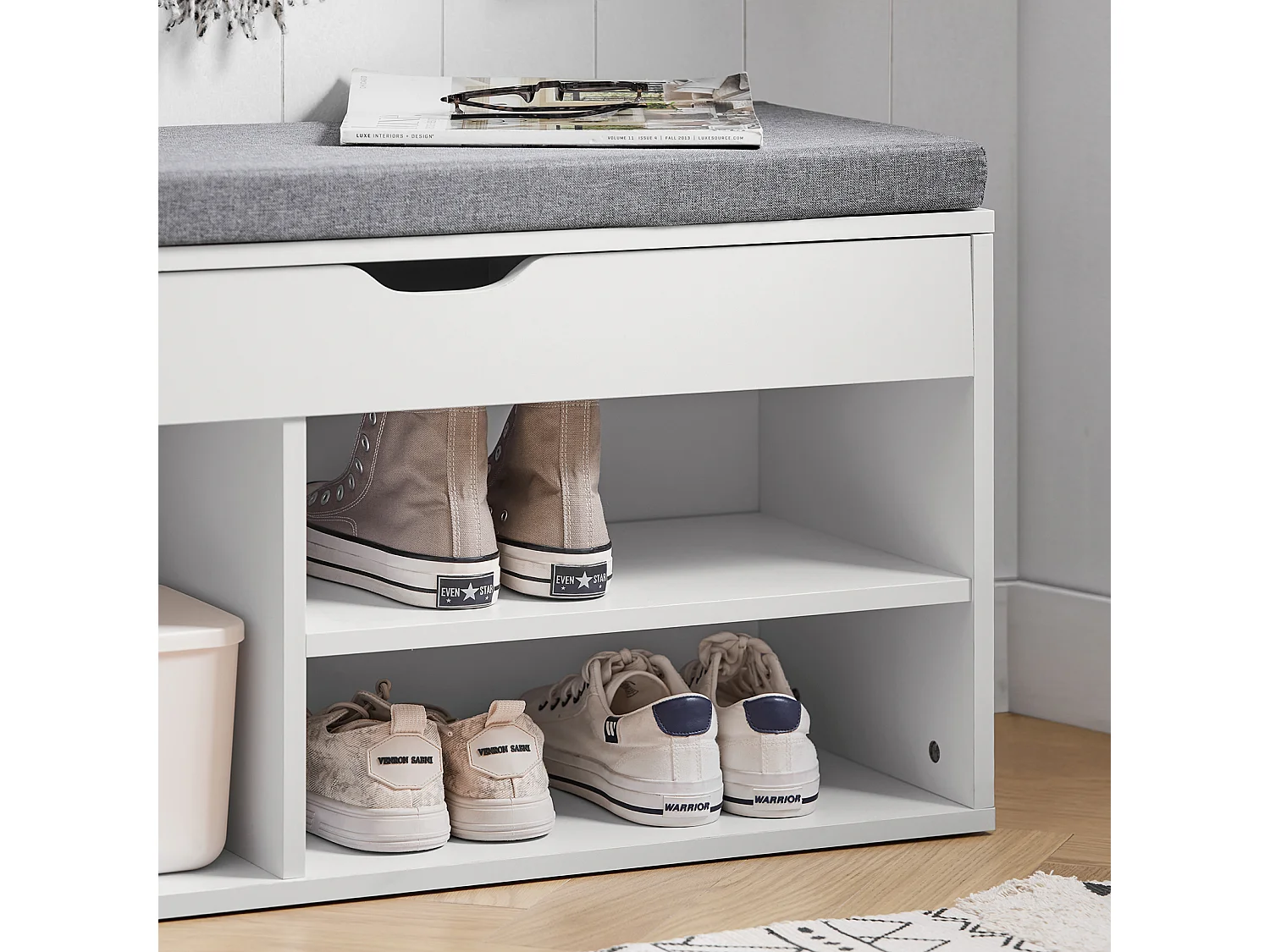 Ławka na buty z szufladą i siedziskiem FSR45-HG