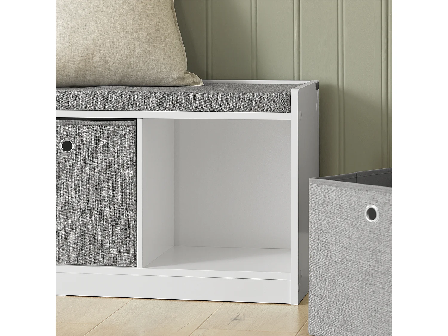 Zapatero Banco de Entrada con Tres cajones, Gris L102 x P32 x H45 cm FSR65-DG SoBuy ES