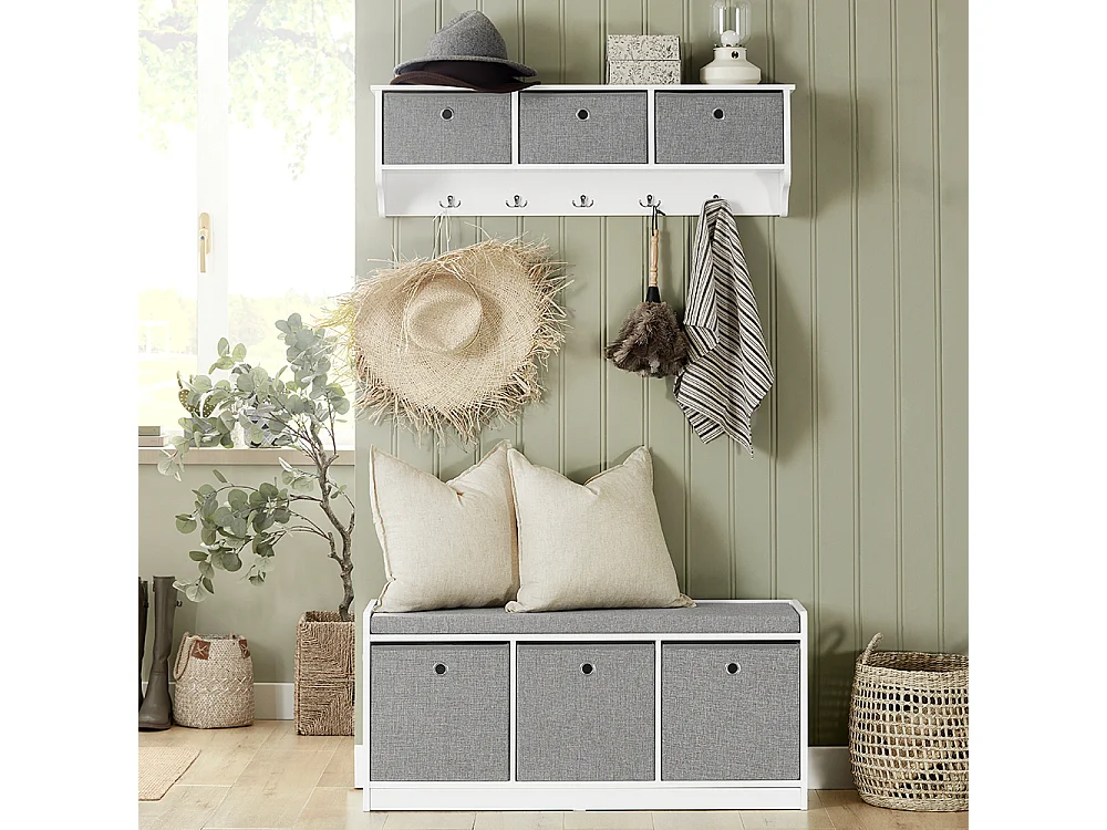 Ławka na buty z i siedzisko i 3 koszami FSR65-DG