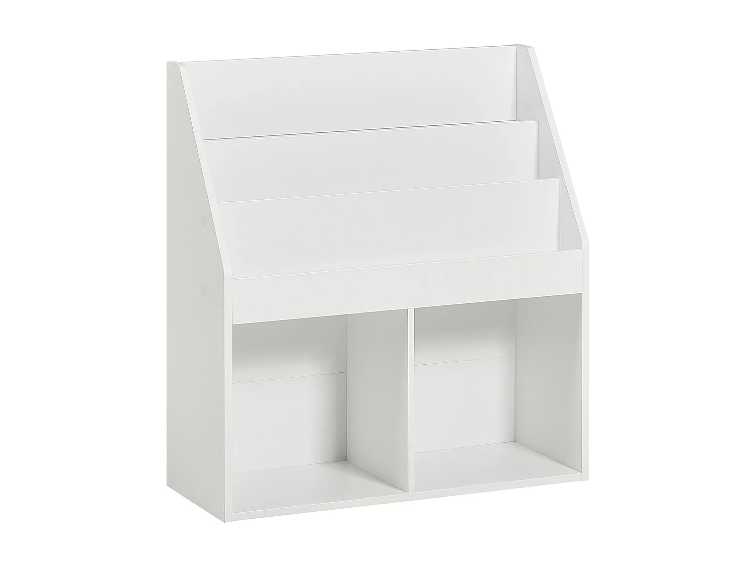 SoBuy KMB01-W Boekenrek Boekenplank Opbergvak Kinderplank Speelgoedkast met 3 opbergvakken