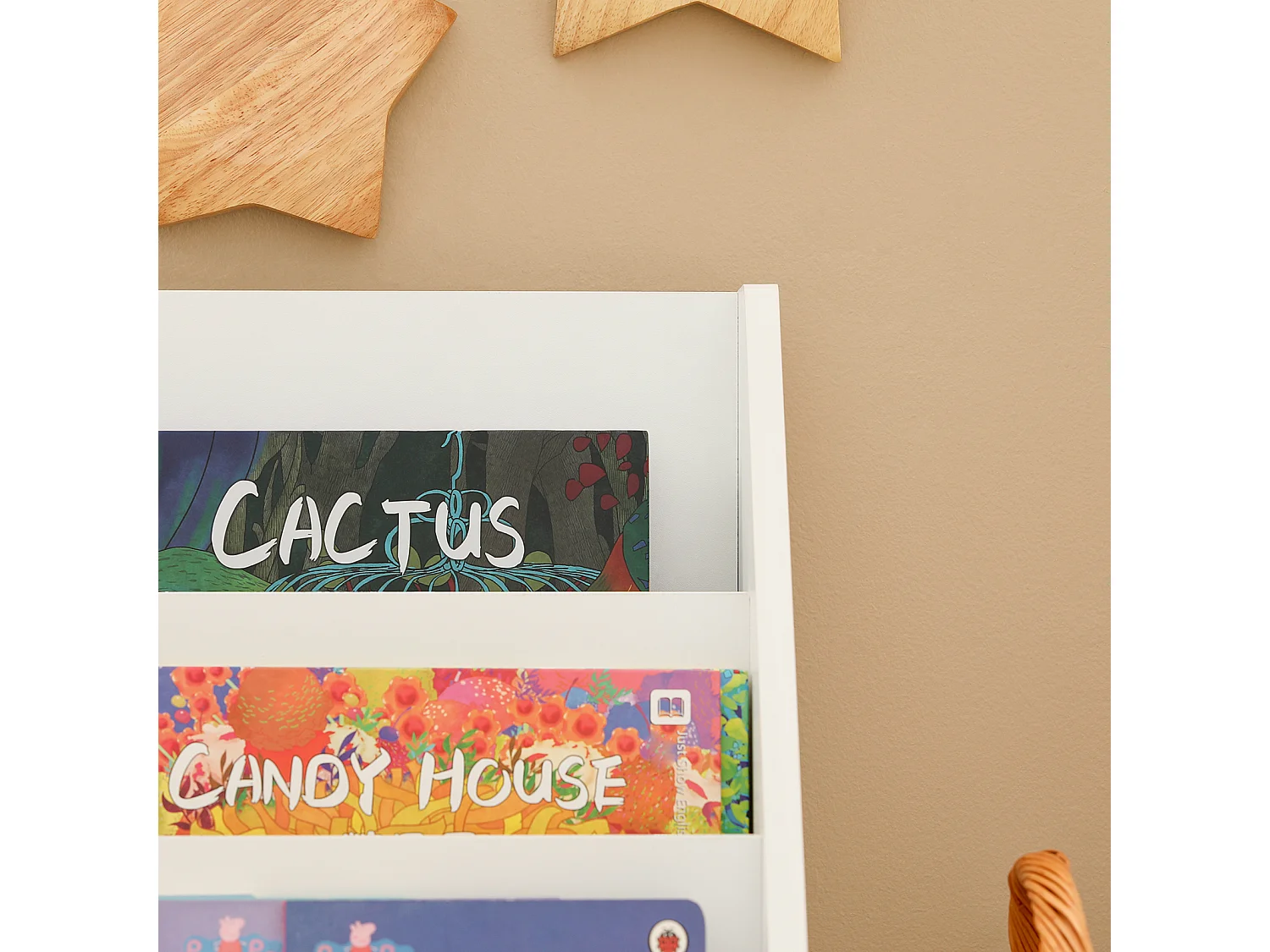 SoBuy KMB01-W Boekenrek Boekenplank Opbergvak Kinderplank Speelgoedkast met 3 opbergvakken