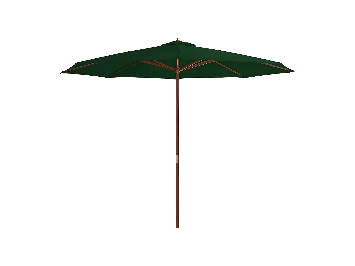 Parasol avec mât en bois marron 350 x 350 x 256 cm 02_0008131