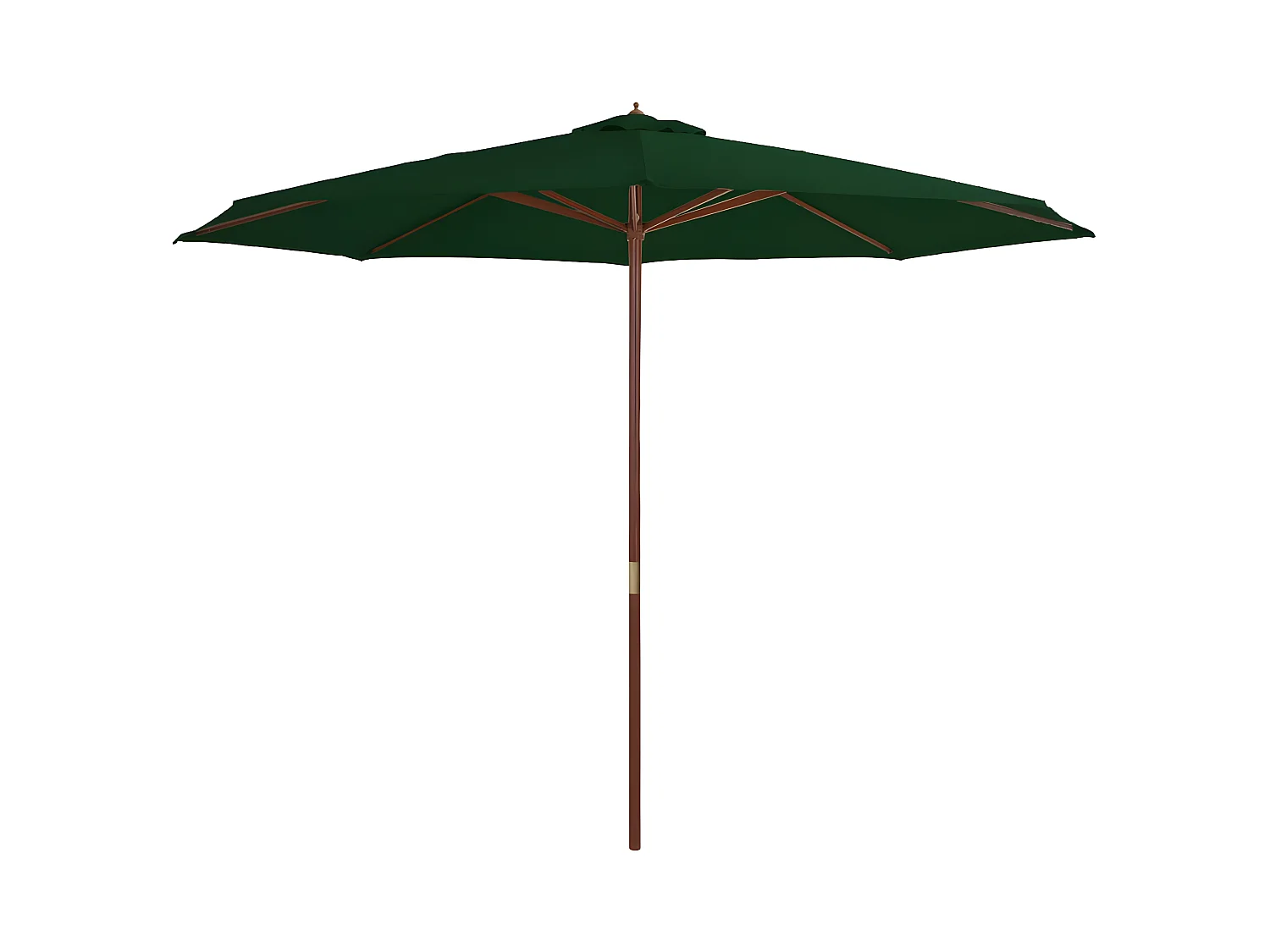 Guarda-sol com poste de madeira 350 cm verde 02_0008131