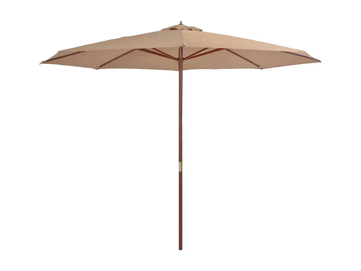 Parasol avec mât en bois marron 350 x 350 x 256 cm 02_0008129