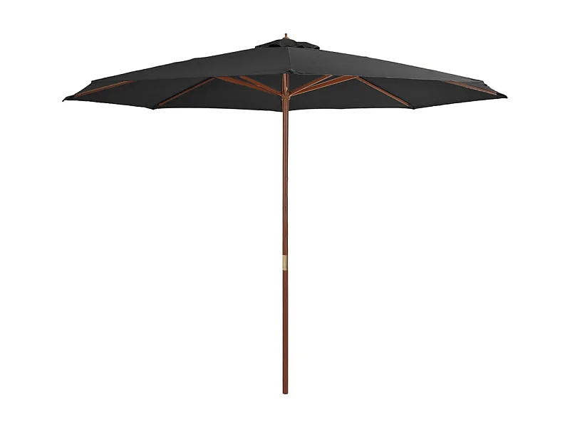 Parasol avec mât en bois marron 350 x 350 x 256 cm 02_0008126