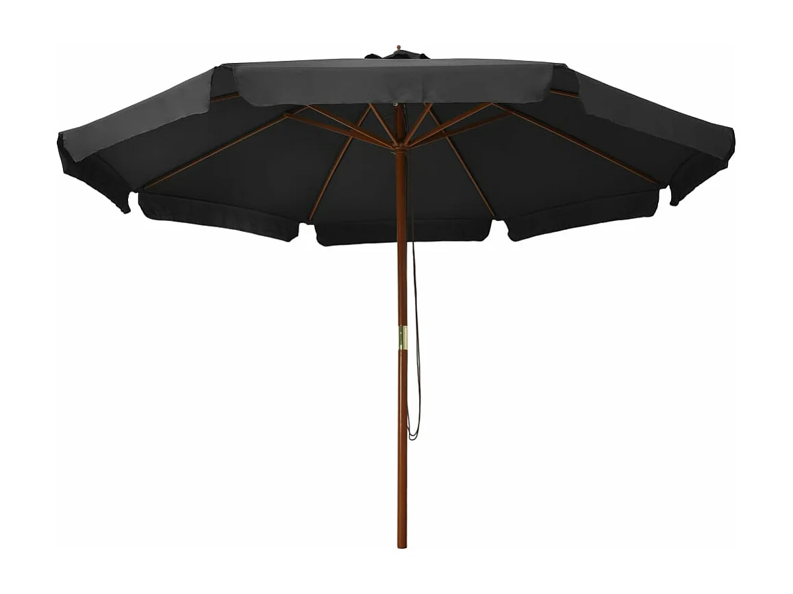 Parasol avec mât en bois marron 330 x 330 x 254 cm 02_0008119