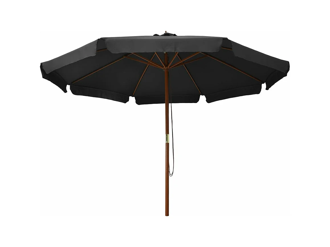Parasol avec mât en bois marron 330 x 330 x 254 cm 02_0008119