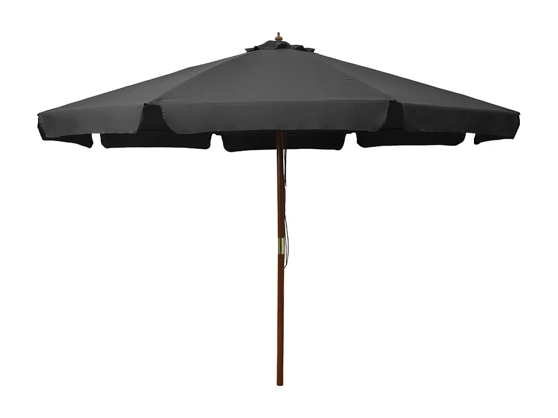 Parasol avec mât en bois marron 330 x 330 x 254 cm 02_0008119