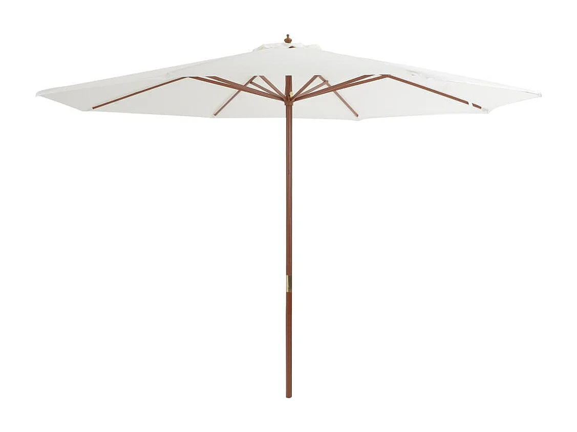Parasol avec mât en bois blanche 350 x 350 x 256 cm 02_0008127